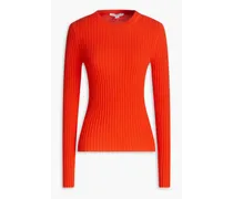 Ribbed cashmere sweater - Orange