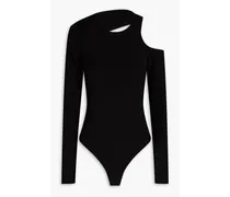 Cutout stretch-knit bodysuit - Black