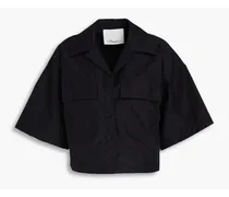 Cotton-blend poplin shirt - Black