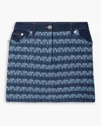 Veronica Beard Trufino cotton-blend tweed and denim mini skirt - Blue Blue