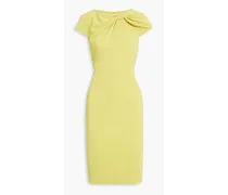 Bow-embellished crepe dress - Yellow