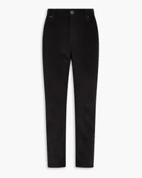 Brunello Cucinelli Cropped bead-embellished cotton-blend corduroy straight-leg pants - Black Black