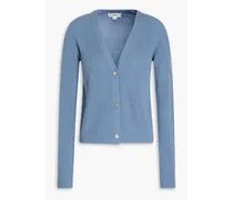 Ribbed cashmere cardigan - Blue