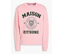 Kitsuné Logo-print French cotton-blend terry sweatshirt - Pink Pink