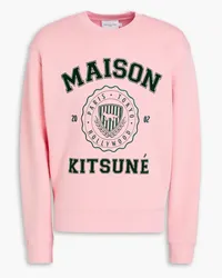 Kitsuné Logo-print French cotton-blend terry sweatshirt - Pink Pink