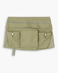 Dion Lee Belted cotton-blend canvas mini skirt - Green Green