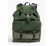 Crinkled coated felt backpack - Green - OneSize