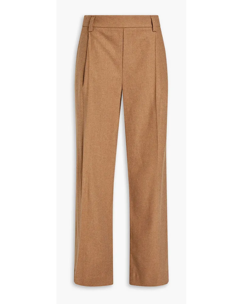 Twill straight-leg pants - Brown