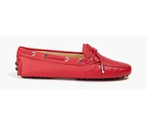 Textured-leather loafers - Red