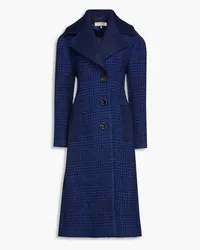 Emilio Pucci Brushed felt-paneled wool-blend tweed coat - Blue Blue