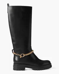 Gianvito Rossi Chain-embellished leather knee boots - Black Black