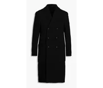 Andre double-breasted wool-blend bouclé coat - Black