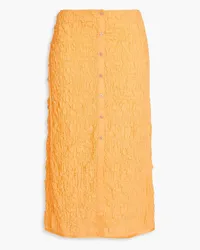 Acne Studios Crinkled cotton-blend midi skirt - Orange Orange