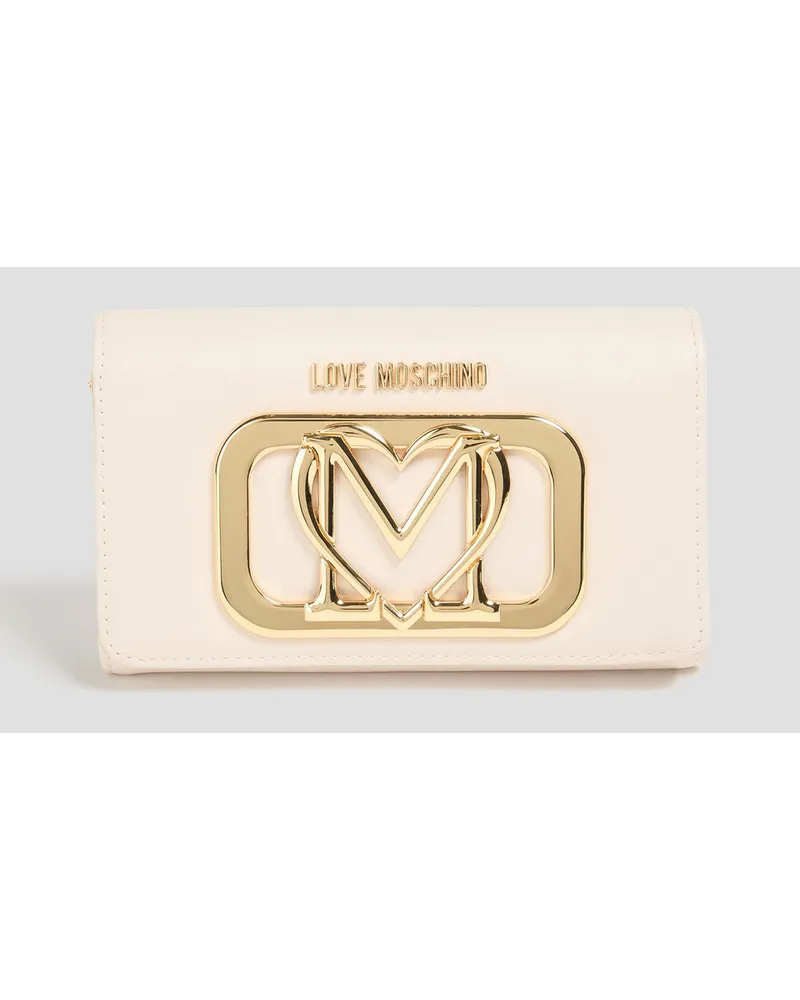 Moschino Gold Rush embellished faux leather wallet - White White