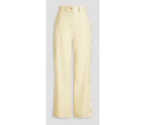 Nessa cotton-poplin straight-leg pants - White