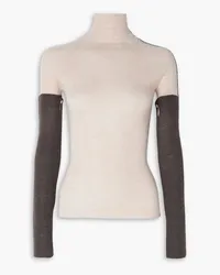 Peter Do Convertible two-tone merino wool turtleneck sweater - Neutral Neutral