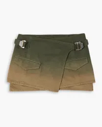 Dion Lee Utility denim wrap mini skirt - Green Green