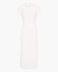 Jenny Packham Tulip crystal-embellished tulle-paneled crepe midi dress - White White