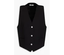 Crystal-embellished satin vest - Black