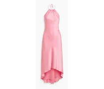 Alice Olivia - Rayni bow-detailed satin halterneck maxi dress - Pink