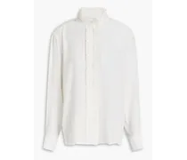 Patie ruffled silk crepe de chine shirt - White
