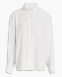 Sandro Ruffled silk crepe de chine shirt - White White