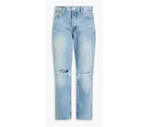 Le Slouch distressed low-rise straight-leg jeans - Blue