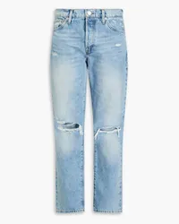 Frame Denim Le Slouch distressed low-rise straight-leg jeans - Blue Blue