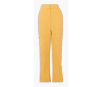 Tibau linen-blend straight-leg pants - Yellow