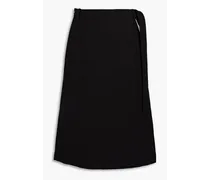 Crepe midi wrap skirt - Black