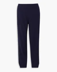 Stella McCartney Crochet-trimmed cashmere and wool-blend track pants - Blue Blue