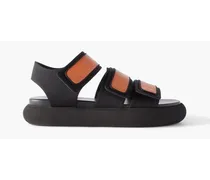 Octans leather and neoprene sandals - Black