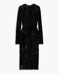 Versace Devoré-velvet midi dress - Black Black