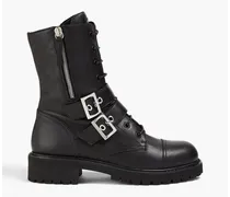 Leather combat boots - Black