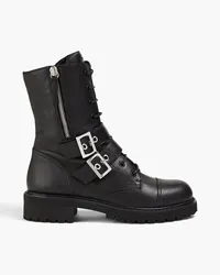 Giuseppe Zanotti Leather combat boots - Black Black