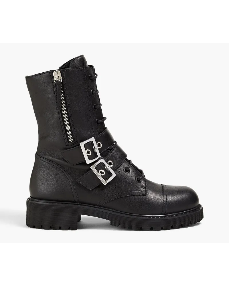 Giuseppe Zanotti Leather combat boots - Black Black