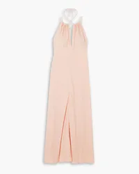 Totême Gathered woven halterneck midi dress - Pink Pink