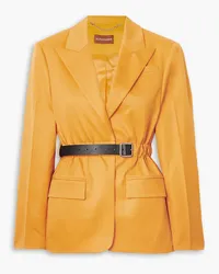 Altuzarra Lilium belted wool-blend twill blazer - Yellow Yellow