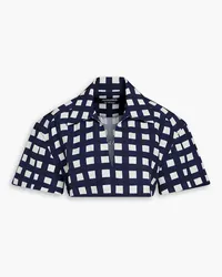 Jacquemus Bebi cropped checked woven shirt - Blue Blue