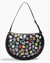 J.W.Anderson Stickers Bumper Moon printed leather shoulder bag - Black Black