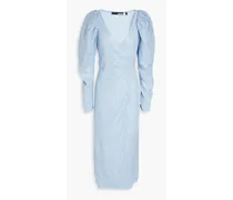 Bridget sequined tulle midi wrap dress - Blue