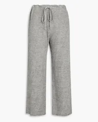 Nili Lotan Cropped cotton-blend fleece track pants - Gray Gray