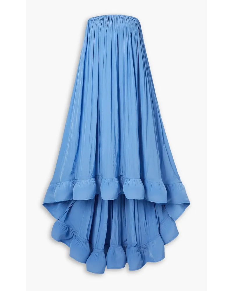 Lanvin Strapless ruffled chiffon gown - Blue Blue