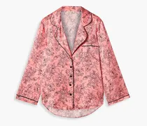 Kinsley floral-print satin pajama top - Pink