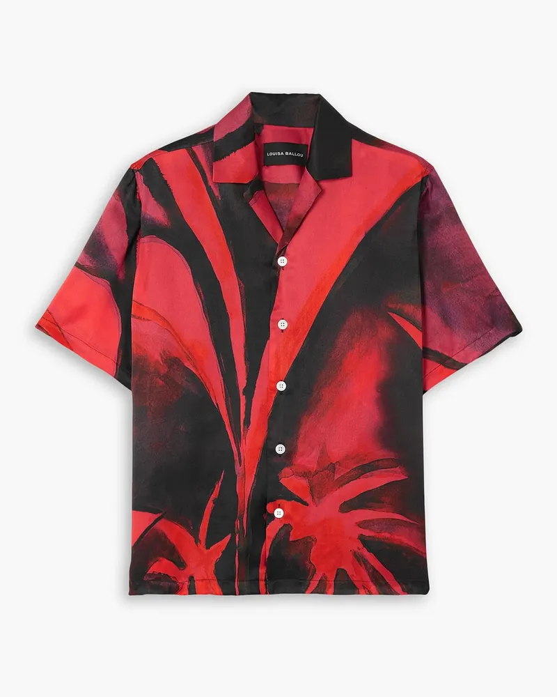 Louisa Ballou Printed silk-charmeuse shirt - Red Red