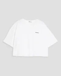 RED Valentino Poplin-paneled printed cotton-jersey T-shirt - White White