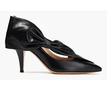 Bow-embellished leather pumps - Black
