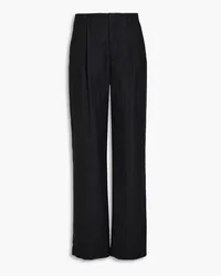 Loulou Studio Avira striped wool-twill straight-leg pants - Black Black