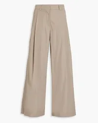 Brunello Cucinelli Pleated cotton wide-leg pants - Green Green