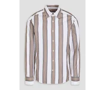 Striped cotton-poplin shirt - Neutral